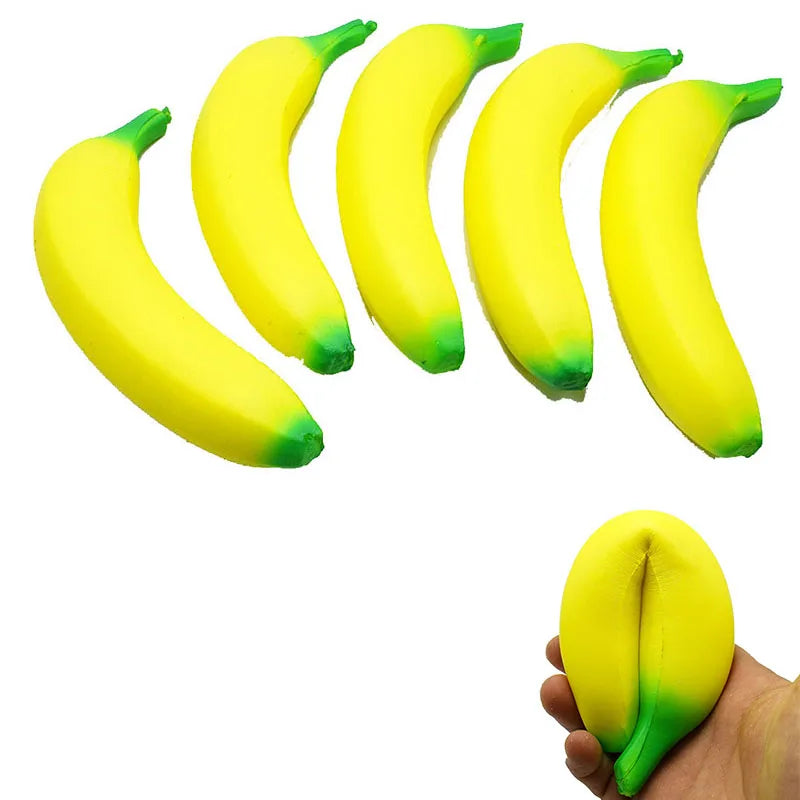 Anti-stress Squishy Banana Toys Slow Rising Jumbo Squishy Fruit Squeeze Toy Funny Stress Reliever Reduce Pressure