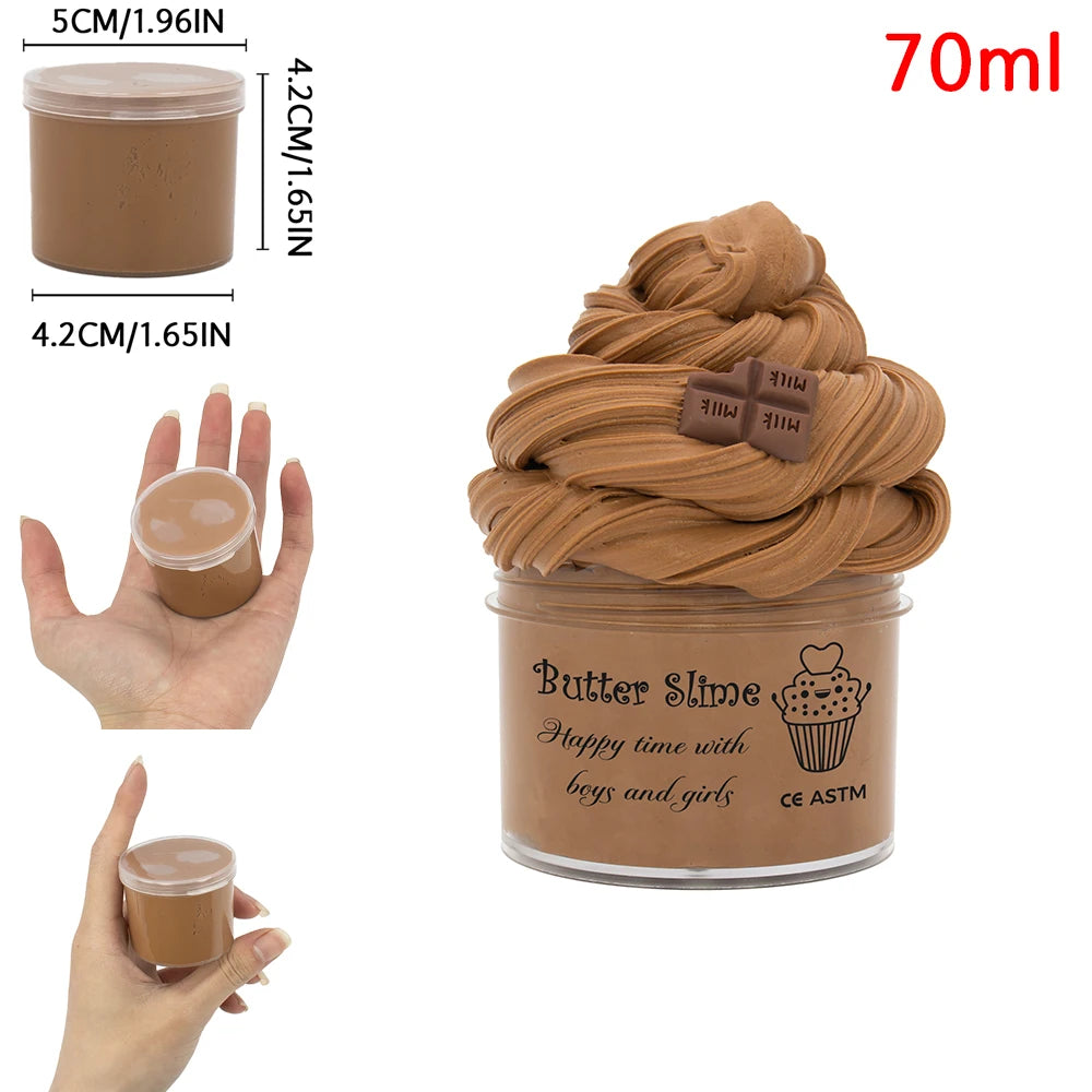 Chocolate Cookies Butter Slime Kit With Scented Slime Soft Fluffy Putty DIY Plasticine Birthday Gift Toys For Party Favors 70ml