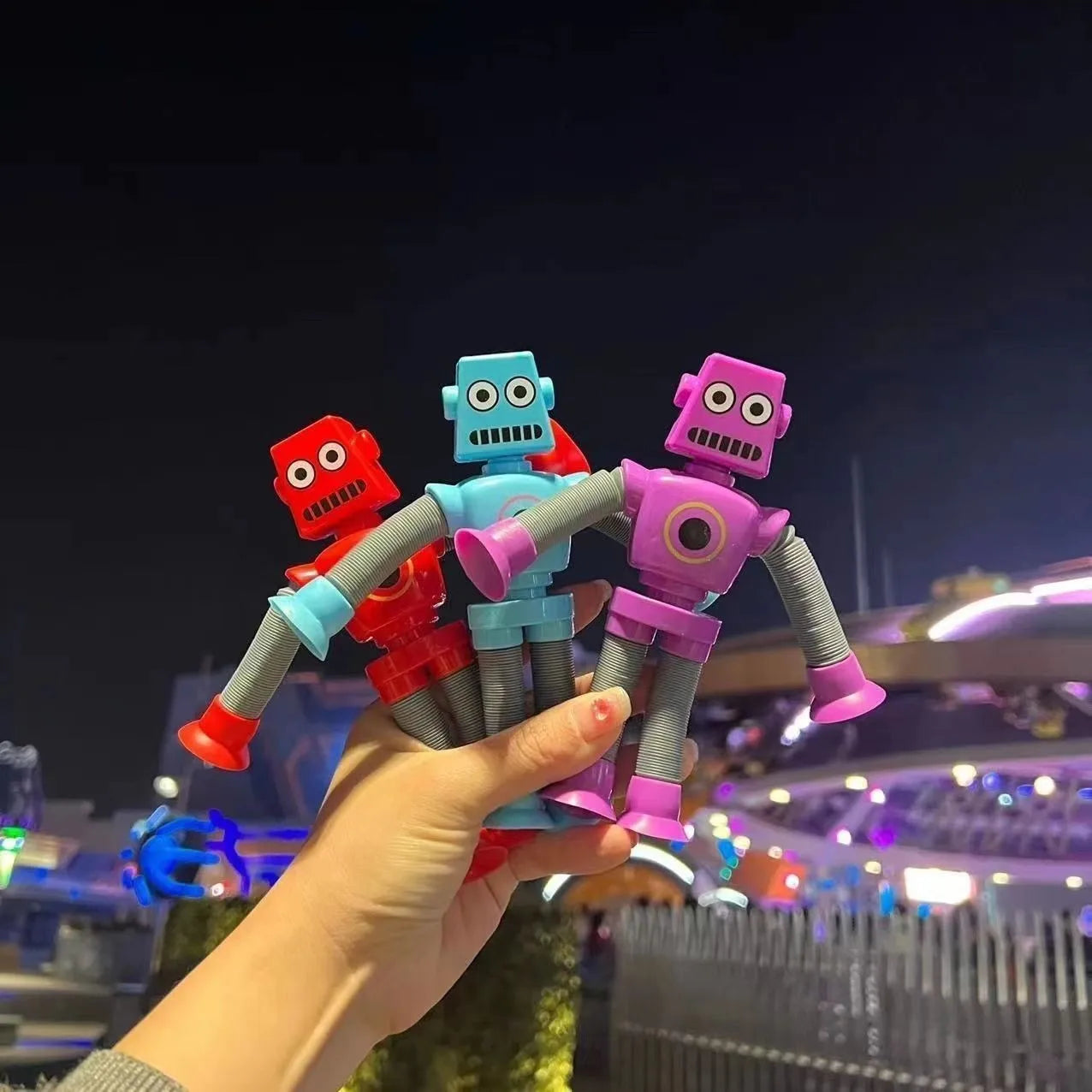Pop Tubes Suction Cup Robot Toys Stress Relief Telescopic Robot Sensory Toys Bulk Gift for Kids Boys Girls 4/16PCS