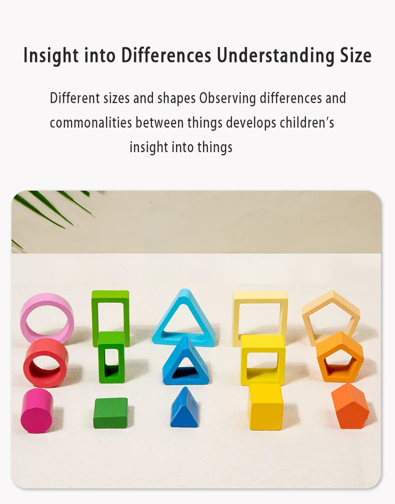 Baby intelligence development blocks, wooden early education matching toys, color, shape cognition, Montessori education