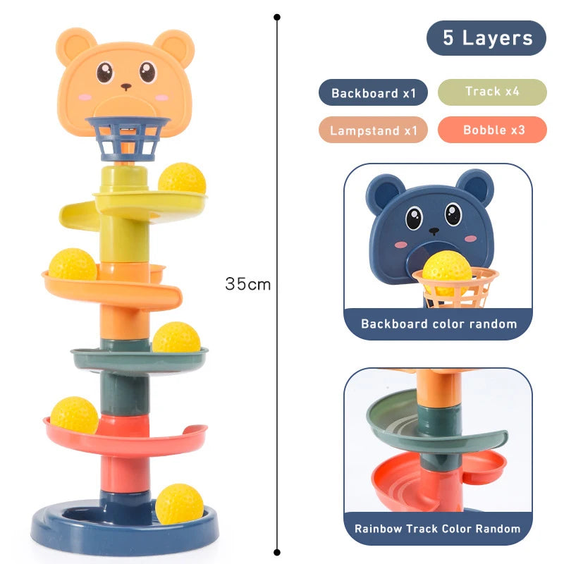 Baby Sensory Toy 0 12 24 36 Months Track Rolling Ball Push Pop Sliding Ball Early Education Toys Games Children