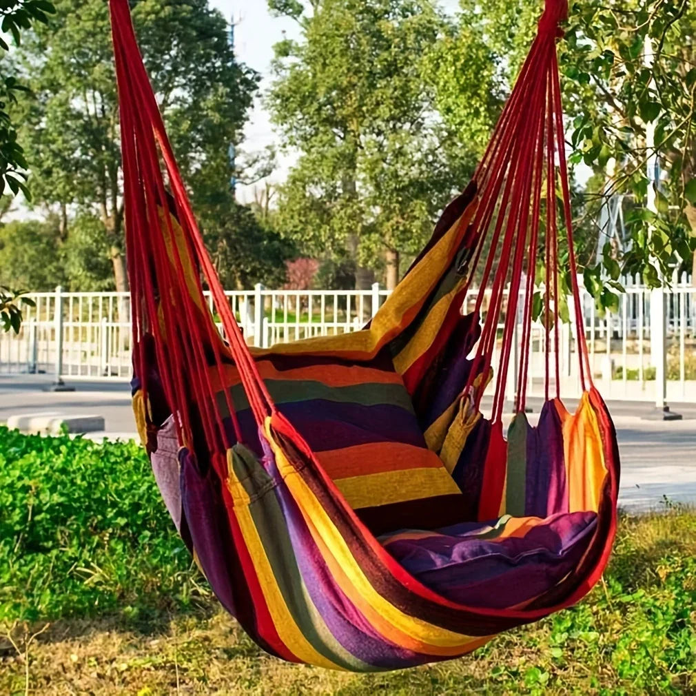 Folding  Hammock, Anti Rollover And Anti Slip,Outdoor Hammock Chair, Canvas Leisure Swing Chair, No Pillow Or Cushion,