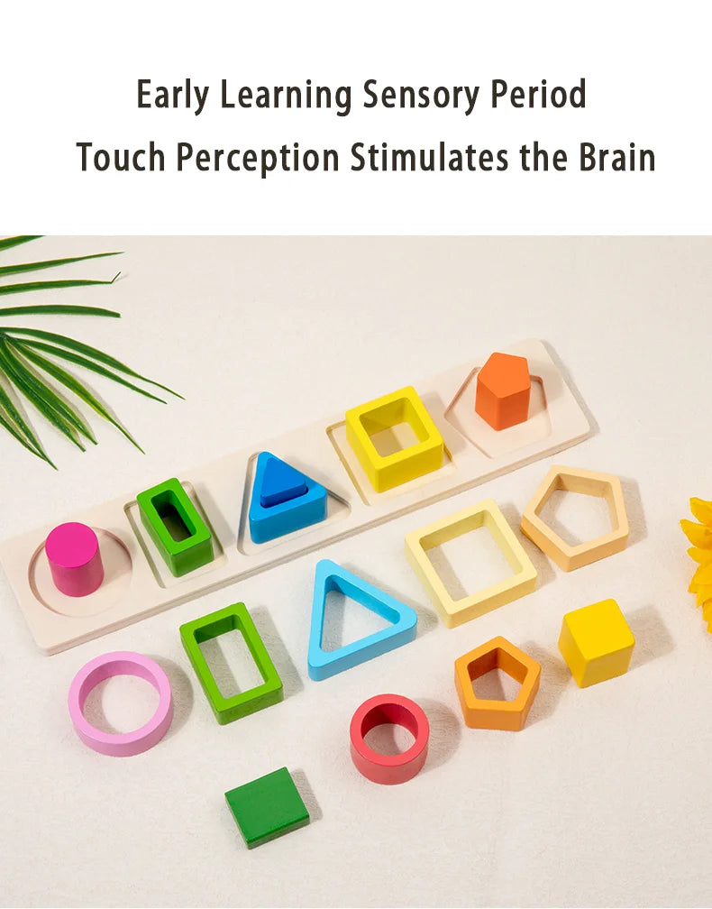 Baby intelligence development blocks, wooden early education matching toys, color, shape cognition, Montessori education