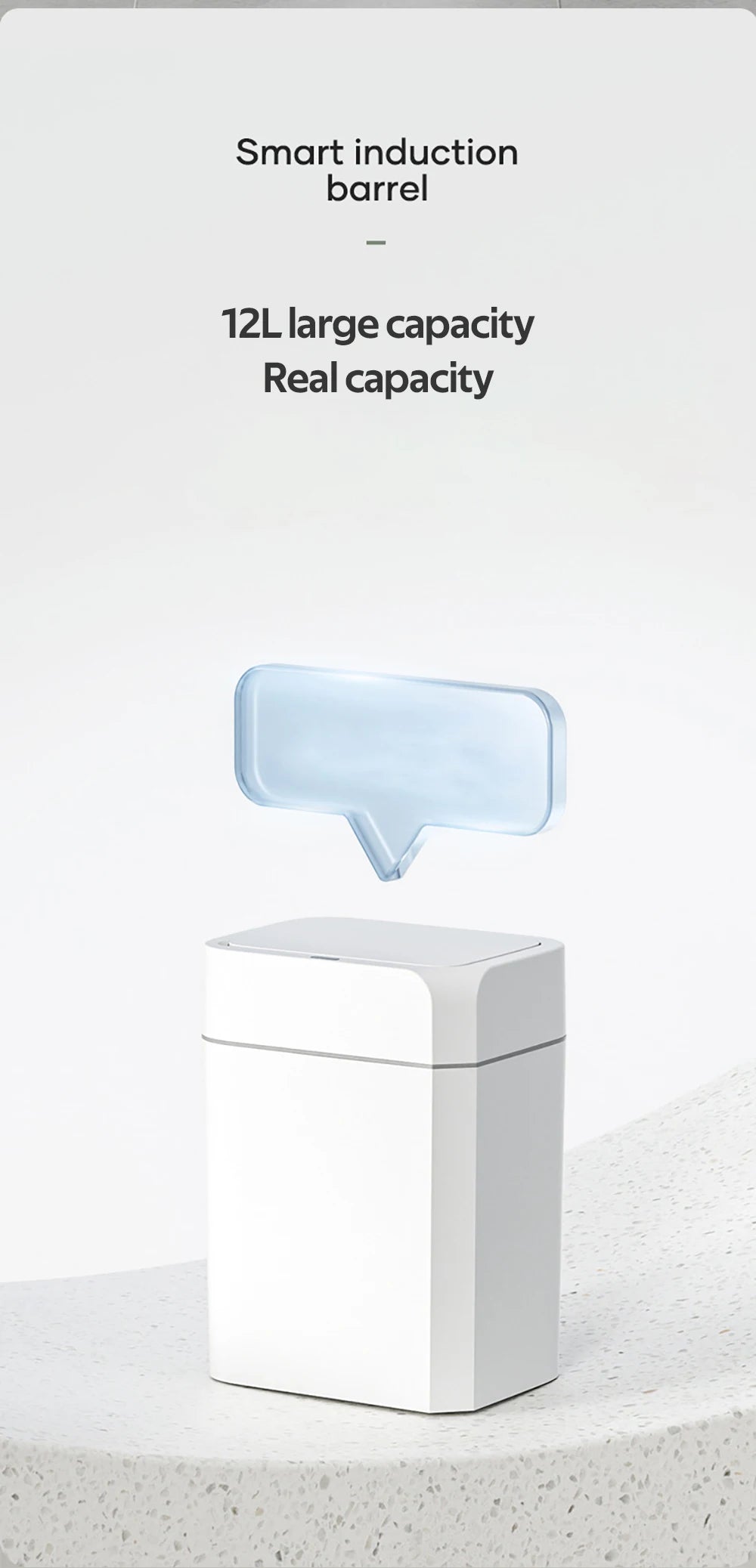 Automatic Trash Bin Smart Sensor Trash Bathroom Anti odor For Toilet White Electric Wastebasket 12/16L