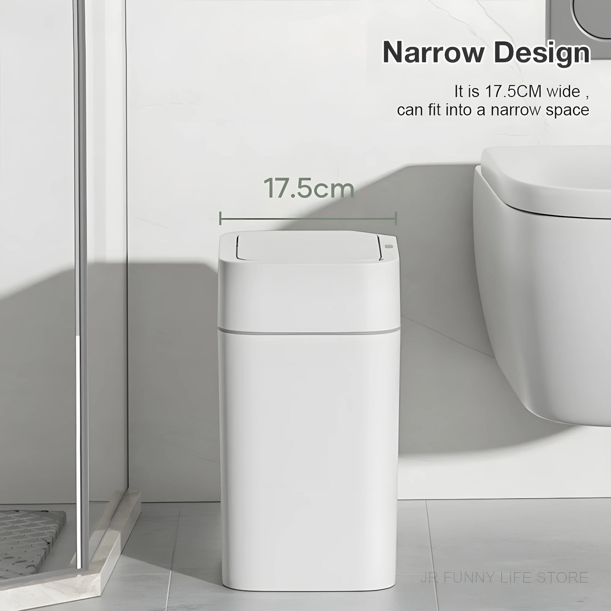 Automatic Trash Bin Smart Sensor Trash Bathroom Anti odor For Toilet White Electric Wastebasket 12/16L