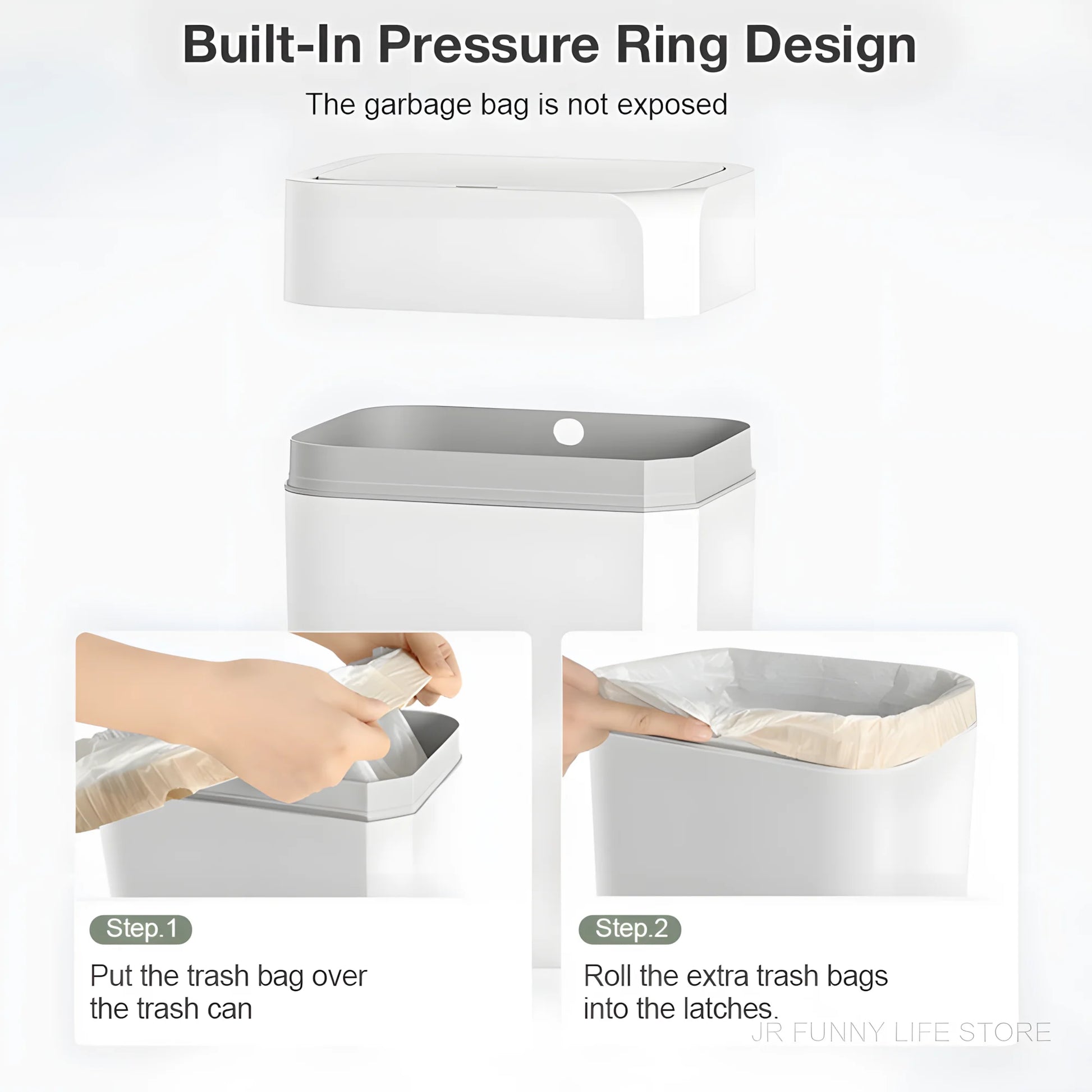 Automatic Trash Bin Smart Sensor Trash Bathroom Anti odor For Toilet White Electric Wastebasket 12/16L