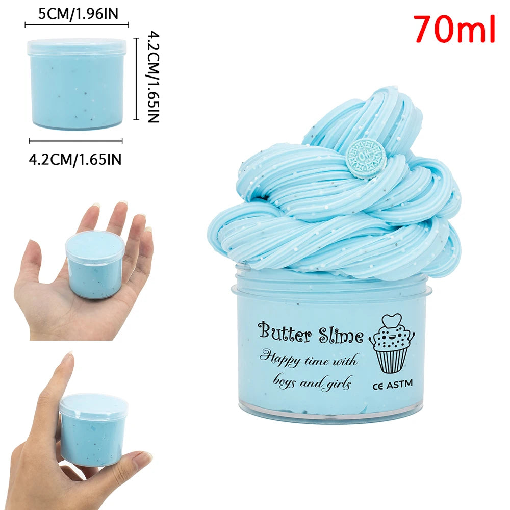 Chocolate Cookies Butter Slime Kit With Scented Slime Soft Fluffy Putty DIY Plasticine Birthday Gift Toys For Party Favors 70ml
