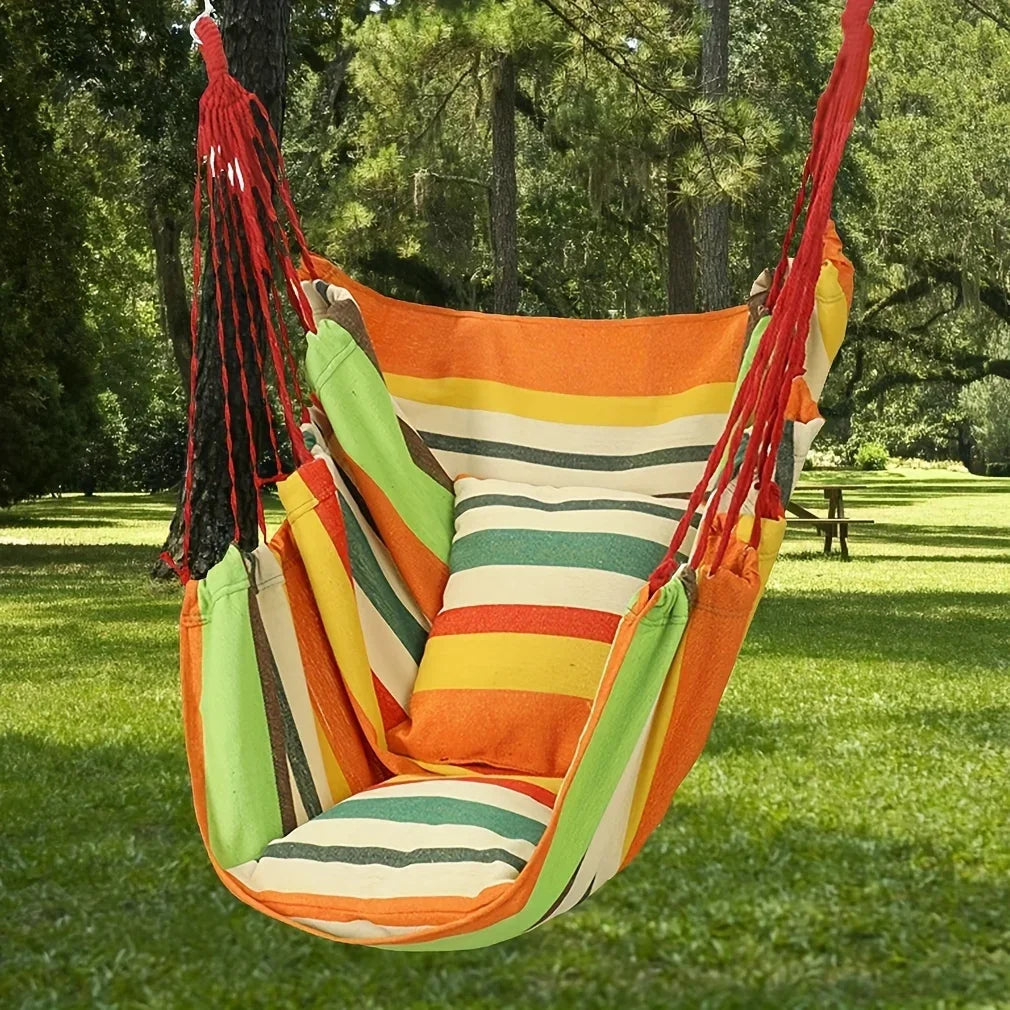 Folding  Hammock, Anti Rollover And Anti Slip,Outdoor Hammock Chair, Canvas Leisure Swing Chair, No Pillow Or Cushion,