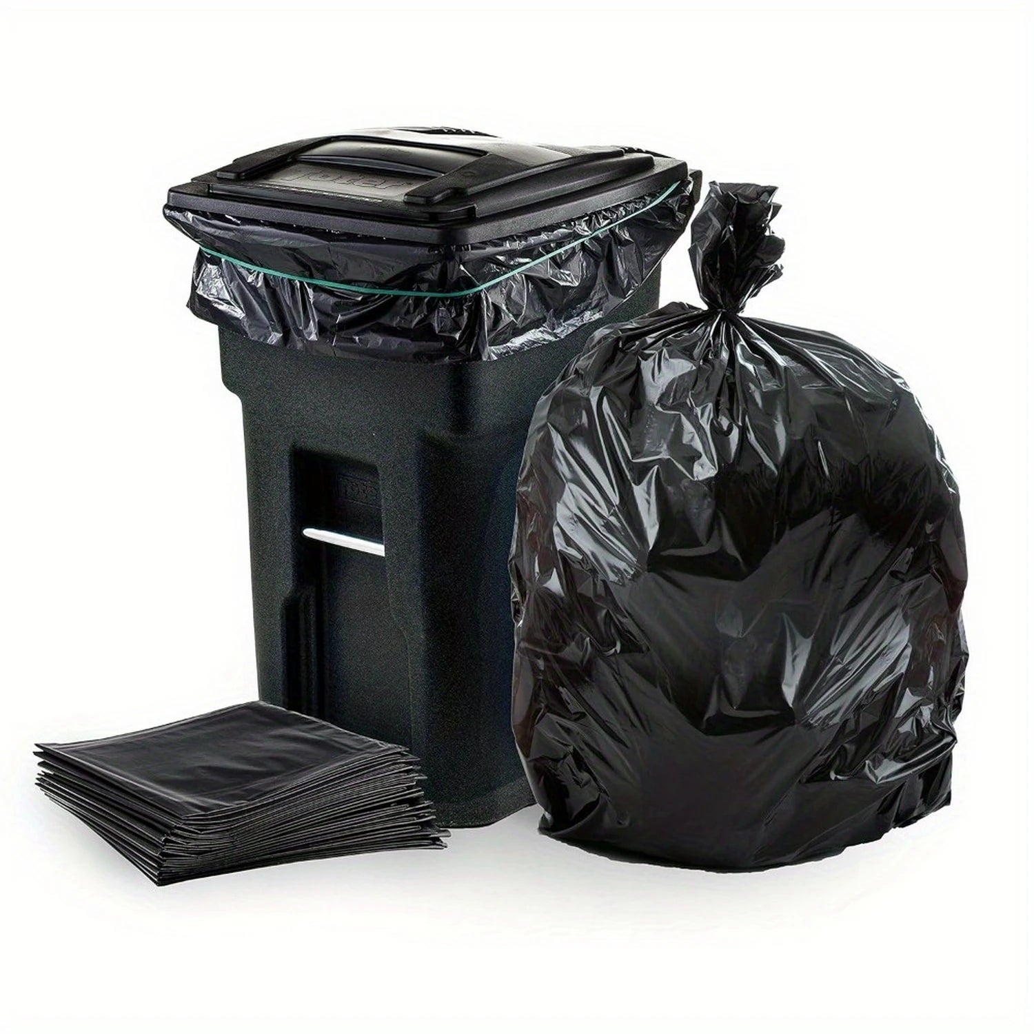 50 gallon black garbage bag, suitable for disposable garbage bags Plastic bags for cleaning 50PCS 39.4in * 47.2in,1.9MIL thick