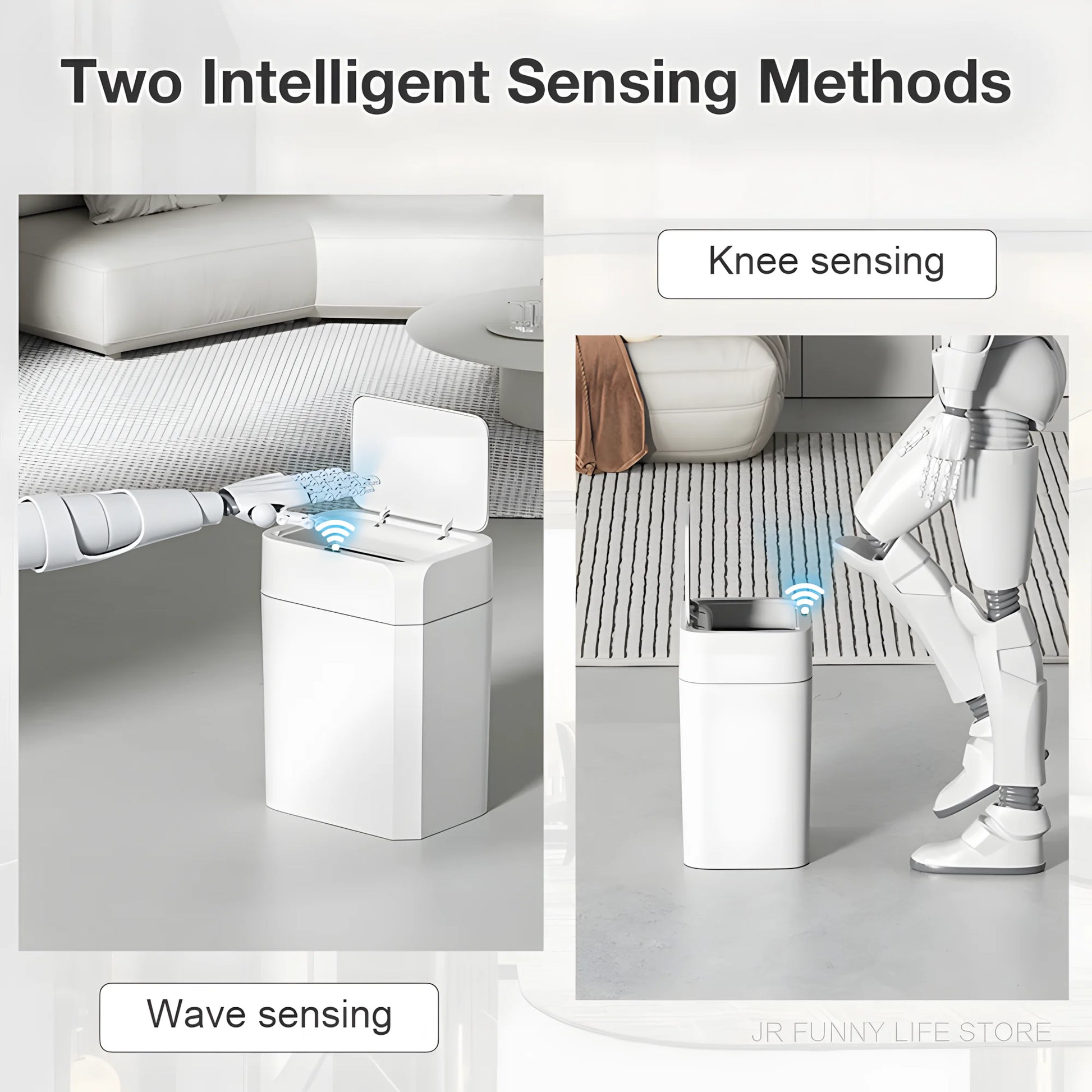 Automatic Trash Bin Smart Sensor Trash Bathroom Anti odor For Toilet White Electric Wastebasket 12/16L