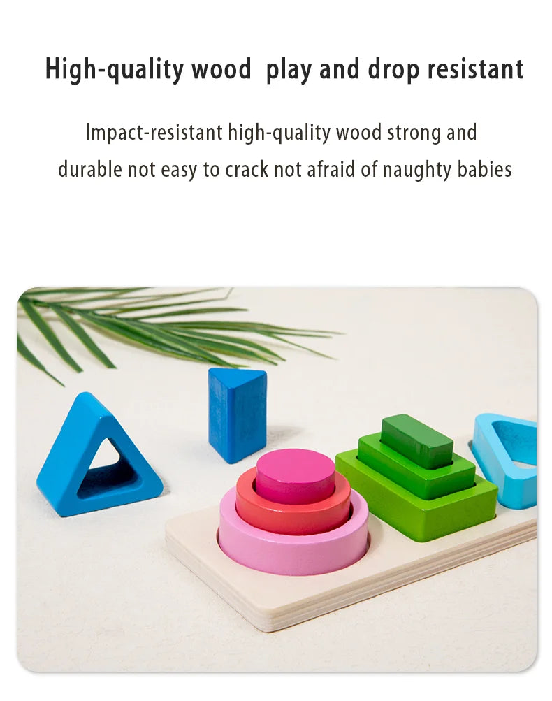 Baby intelligence development blocks, wooden early education matching toys, color, shape cognition, Montessori education