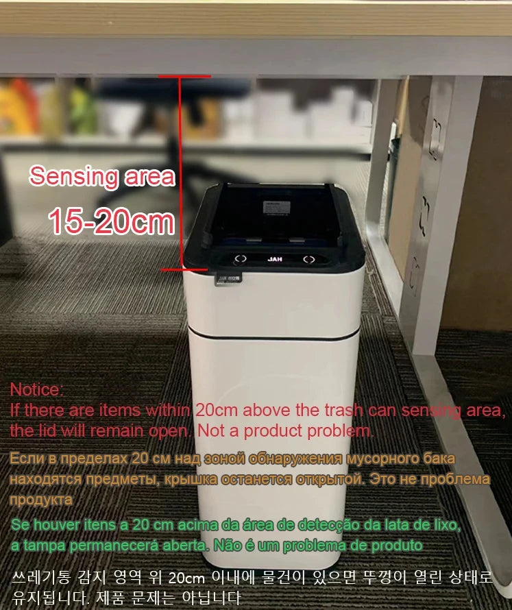 Automatic Stainless Steel Sensor Wastebasket 20-liter Trash Can Stainless Steel Large Kitchen Garbage Can Smart Trash Can 20l 15l