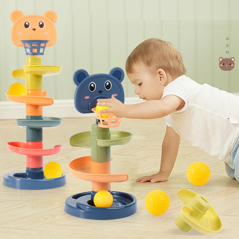 Baby Sensory Toy 0 12 24 36 Months Track Rolling Ball Push Pop Sliding Ball Early Education Toys Games Children