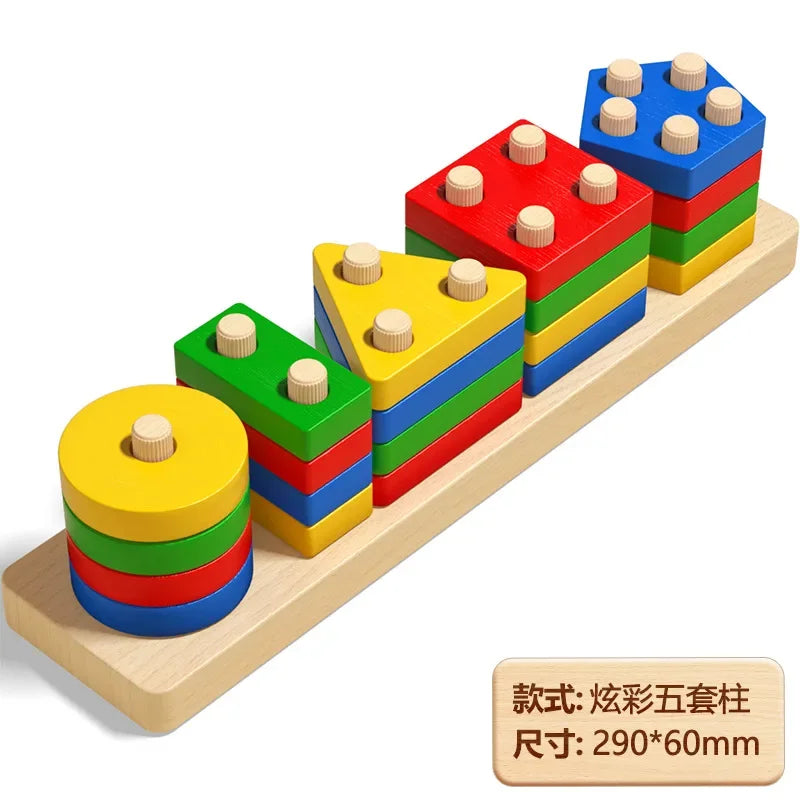 Wooden Matching Sorting Stacking Toys Puzzle for Toddlers and Kids Preschool Fine Motor Skill Toy for 1 Years