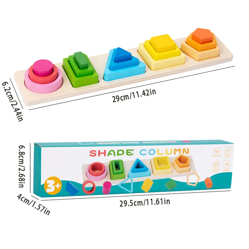 Baby intelligence development blocks, wooden early education matching toys, color, shape cognition, Montessori education