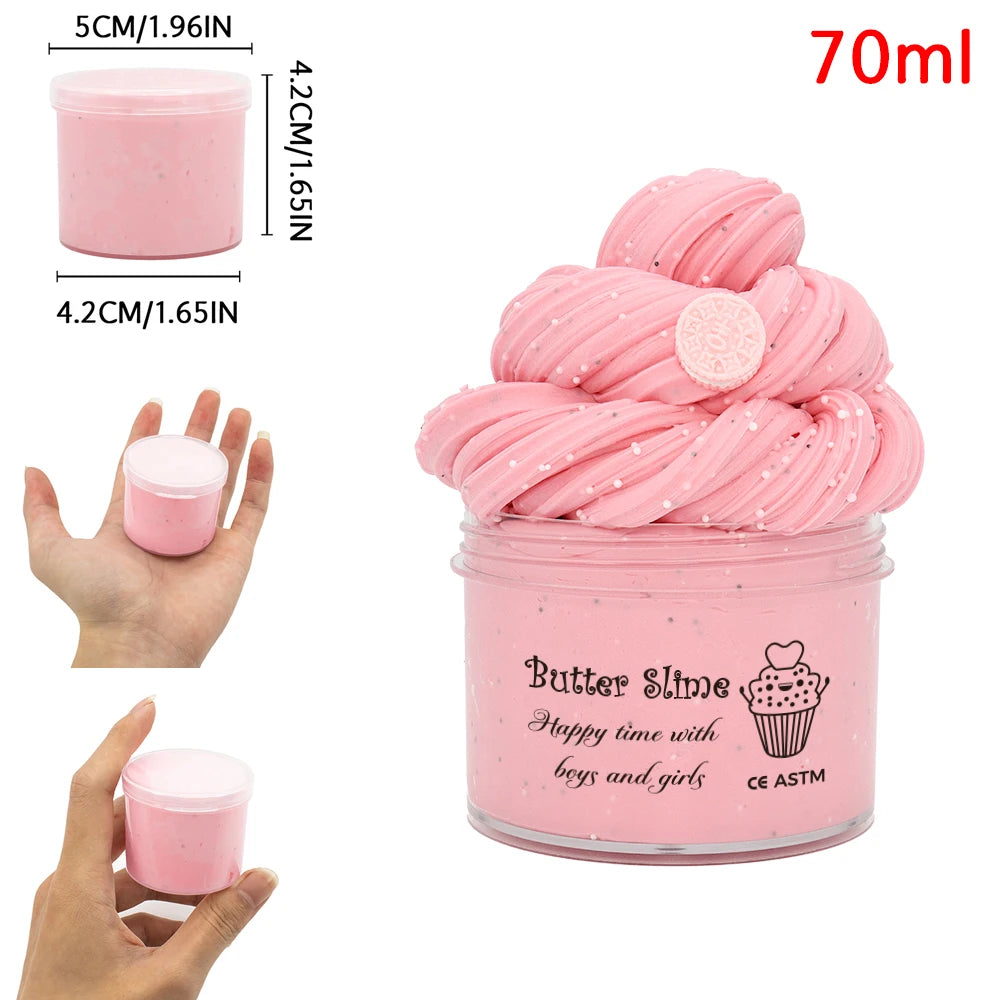 Chocolate Cookies Butter Slime Kit With Scented Slime Soft Fluffy Putty DIY Plasticine Birthday Gift Toys For Party Favors 70ml