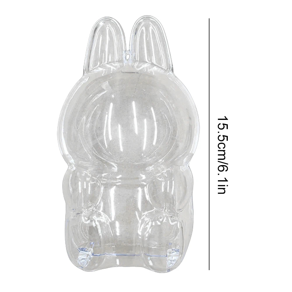 2025 Labubu Transparent Macaron Case Dustproof Protective Cover Popmart Bubble Mart Vinyl Doll Storage Box Monster Toy Accessory