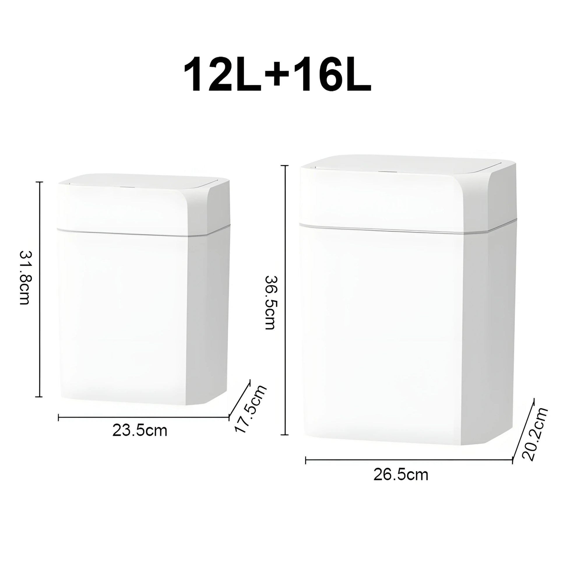 Automatic Trash Bin Smart Sensor Trash Bathroom Anti odor For Toilet White Electric Wastebasket 12/16L