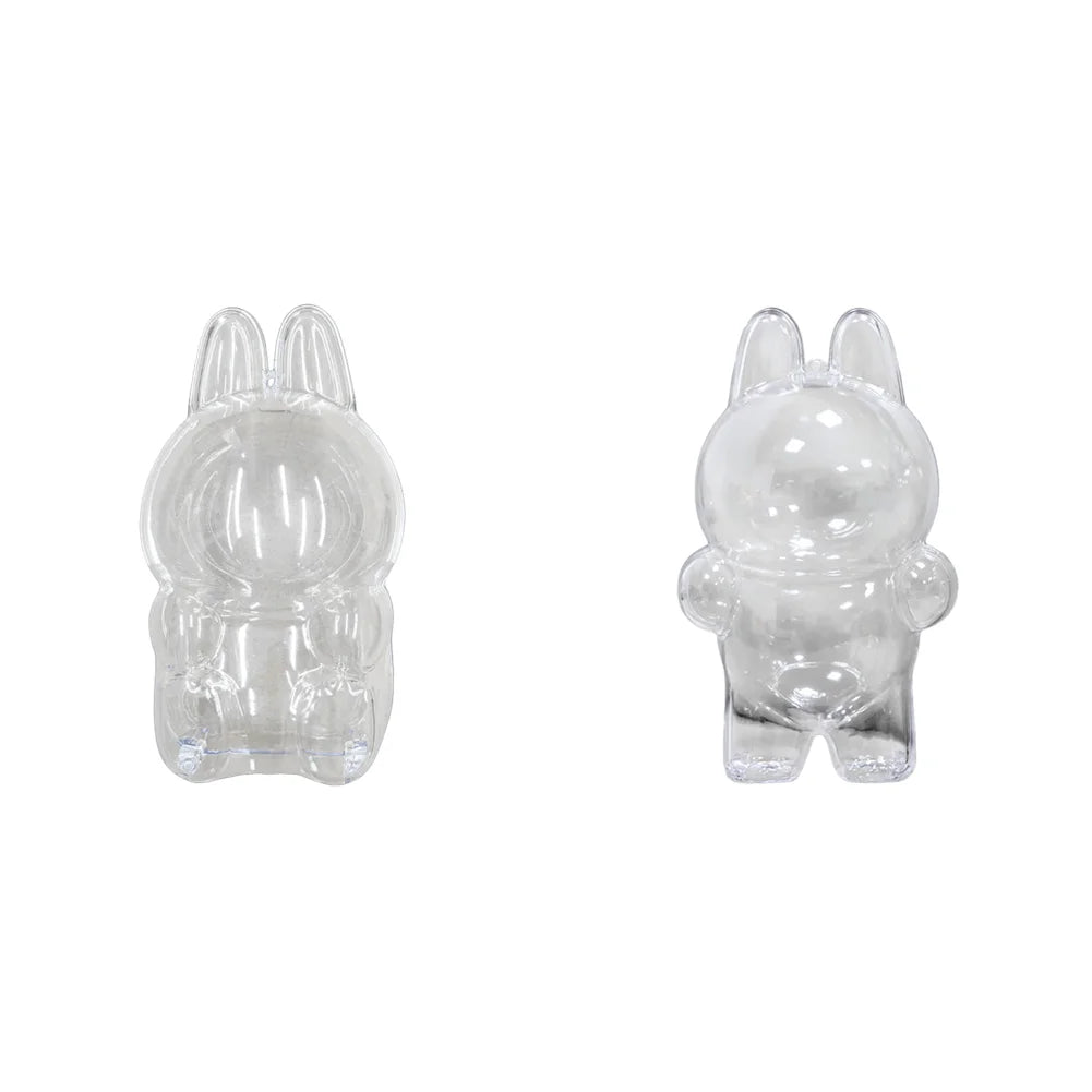 2025 Labubu Transparent Macaron Case Dustproof Protective Cover Popmart Bubble Mart Vinyl Doll Storage Box Monster Toy Accessory