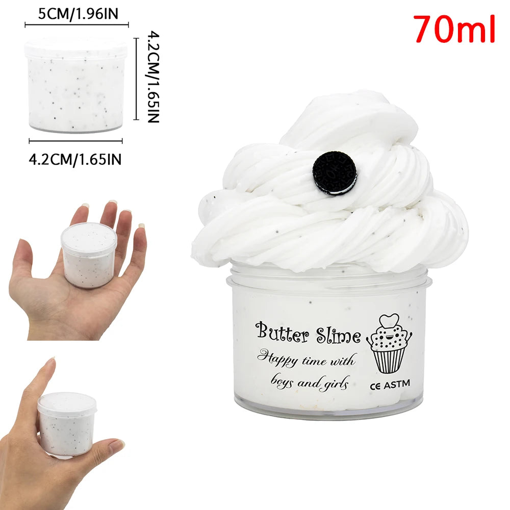 Chocolate Cookies Butter Slime Kit With Scented Slime Soft Fluffy Putty DIY Plasticine Birthday Gift Toys For Party Favors 70ml