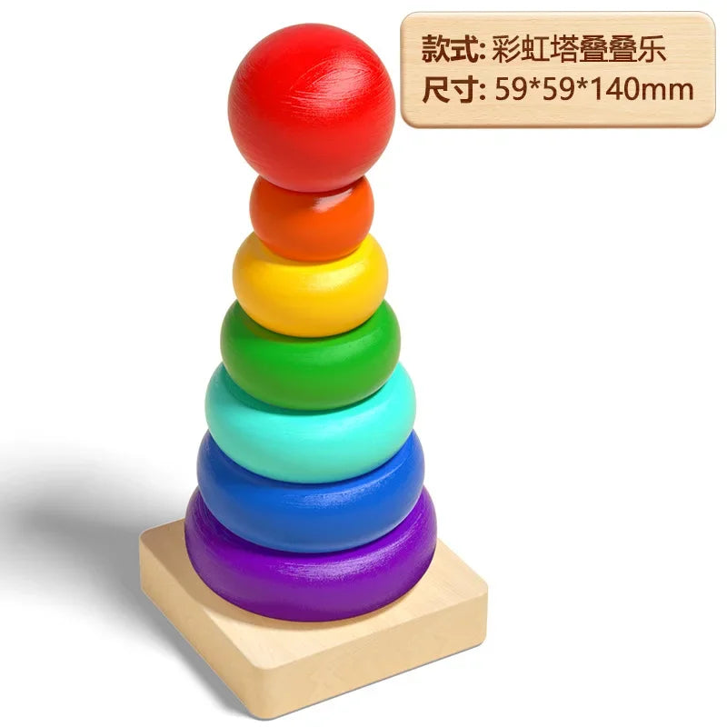Wooden Matching Sorting Stacking Toys Puzzle for Toddlers and Kids Preschool Fine Motor Skill Toy for 1 Years