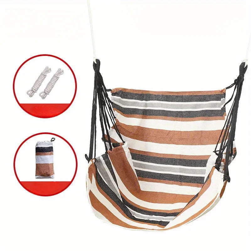 Folding  Hammock, Anti Rollover And Anti Slip,Outdoor Hammock Chair, Canvas Leisure Swing Chair, No Pillow Or Cushion,