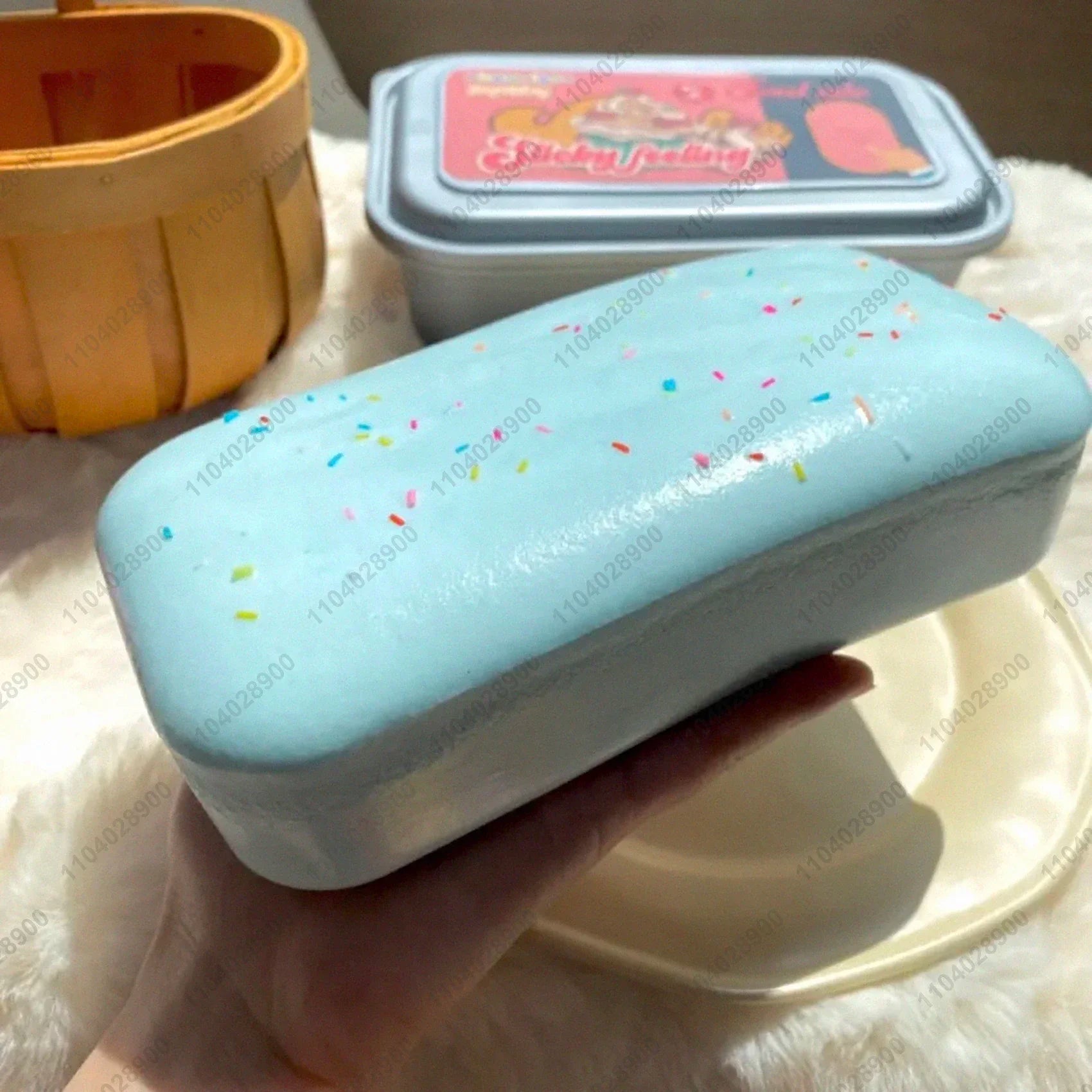 Sticky Box Cake Squishy Toy Slow Rising Squeeze Toy Butter Ice Cream Box Squishy Fidget Toy Anti Stress Release Hand Relax Gift