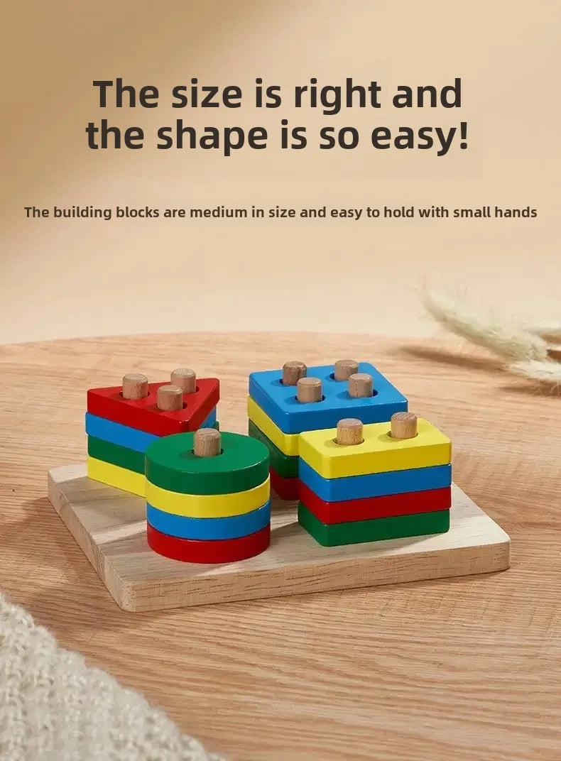 Wooden Matching Sorting Stacking Toys Puzzle for Toddlers and Kids Preschool Fine Motor Skill Toy for 1 Years