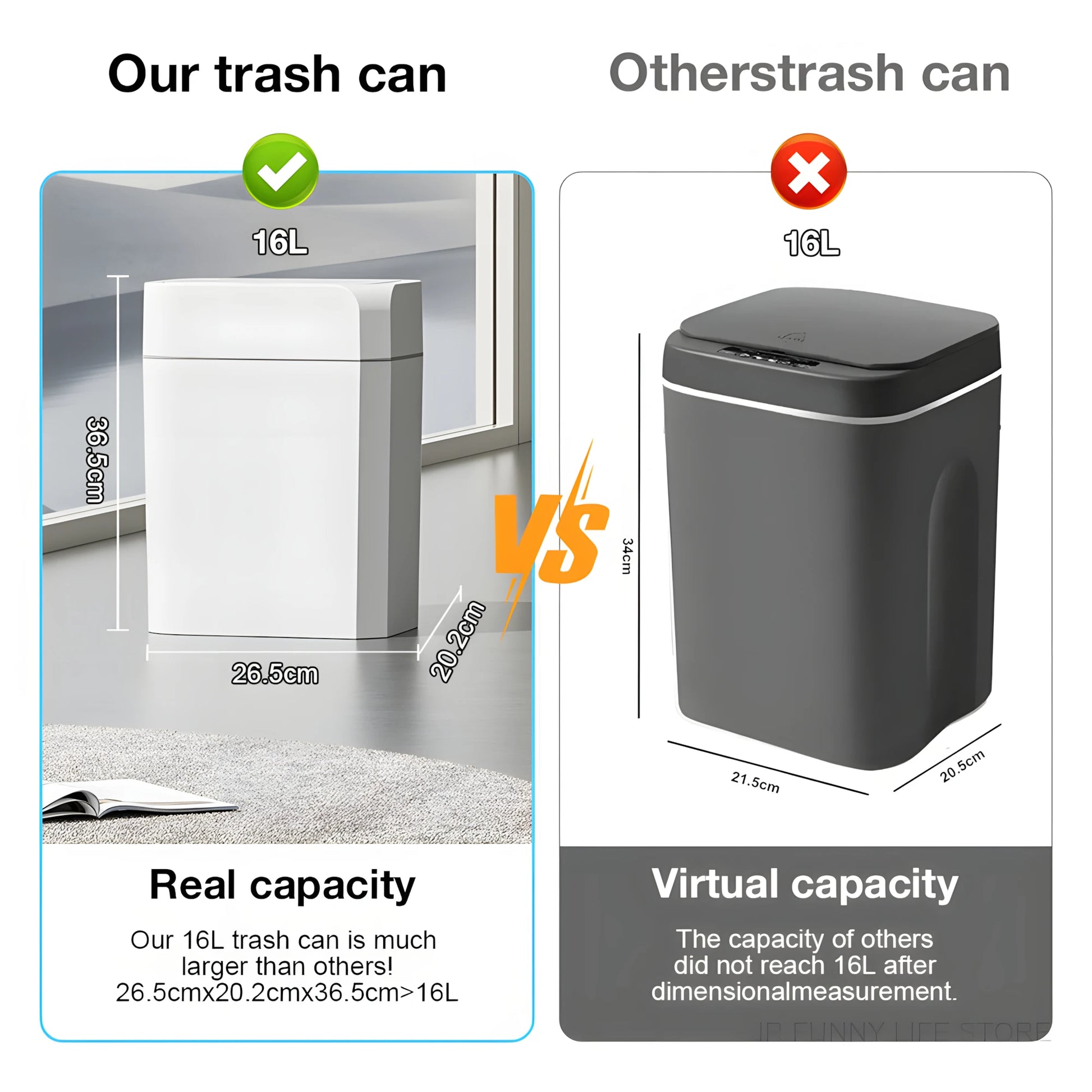 Automatic Trash Bin Smart Sensor Trash Bathroom Anti odor For Toilet White Electric Wastebasket 12/16L