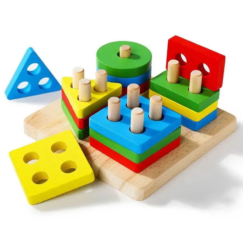 Wooden Matching Sorting Stacking Toys Puzzle for Toddlers and Kids Preschool Fine Motor Skill Toy for 1 Years