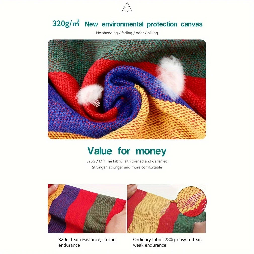 Folding  Hammock, Anti Rollover And Anti Slip,Outdoor Hammock Chair, Canvas Leisure Swing Chair, No Pillow Or Cushion,