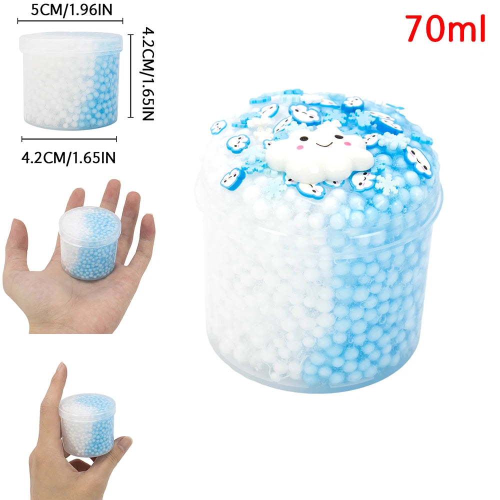 Pack Strawberry Cloud Crunchy Fluffy Slime kit Foam Ball Fruit Sprinkles Slime for Girl and Boys Birthday Gifts Party Favor 70ml