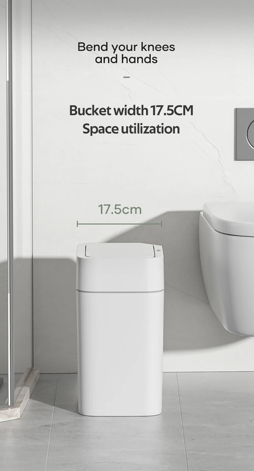 Automatic Trash Bin Smart Sensor Trash Bathroom Anti odor For Toilet White Electric Wastebasket 12/16L