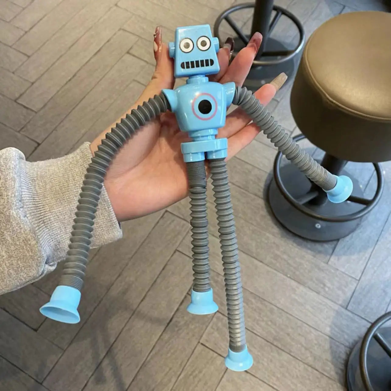 Pop Tubes Suction Cup Robot Toys Stress Relief Telescopic Robot Sensory Toys Bulk Gift for Kids Boys Girls 4/16PCS