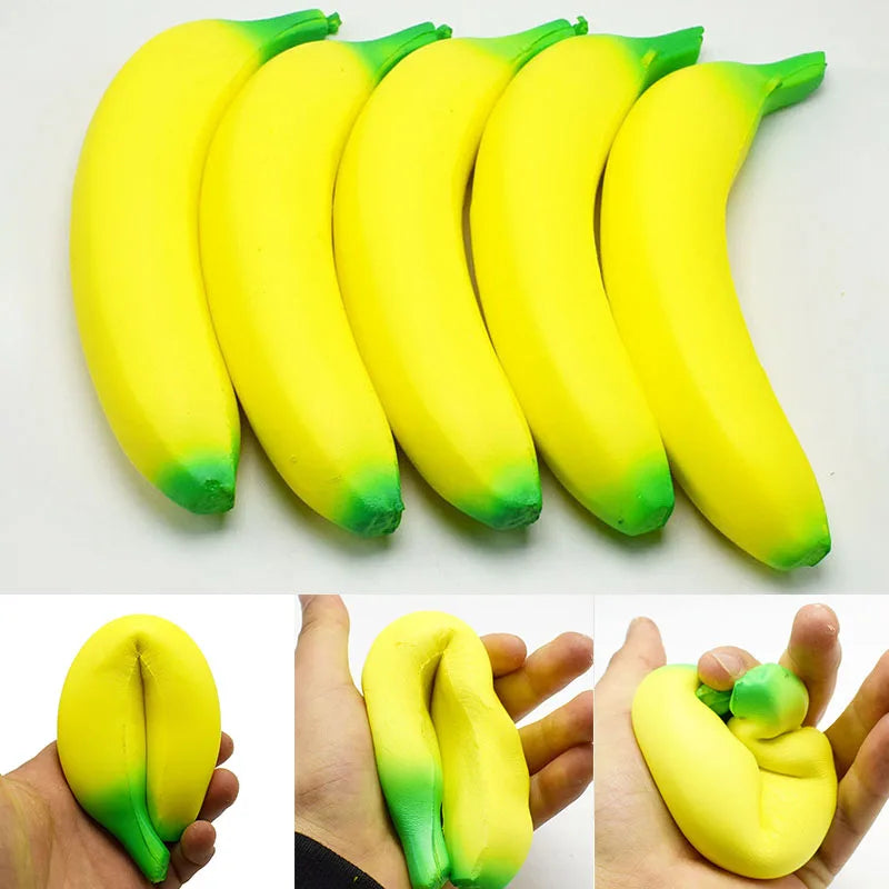 Anti-stress Squishy Banana Toys Slow Rising Jumbo Squishy Fruit Squeeze Toy Funny Stress Reliever Reduce Pressure