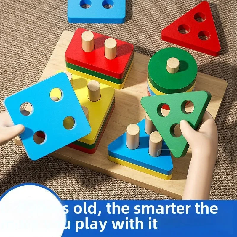 Wooden Matching Sorting Stacking Toys Puzzle for Toddlers and Kids Preschool Fine Motor Skill Toy for 1 Years