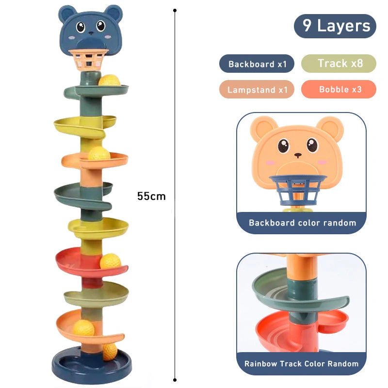 Baby Sensory Toy 0 12 24 36 Months Track Rolling Ball Push Pop Sliding Ball Early Education Toys Games Children