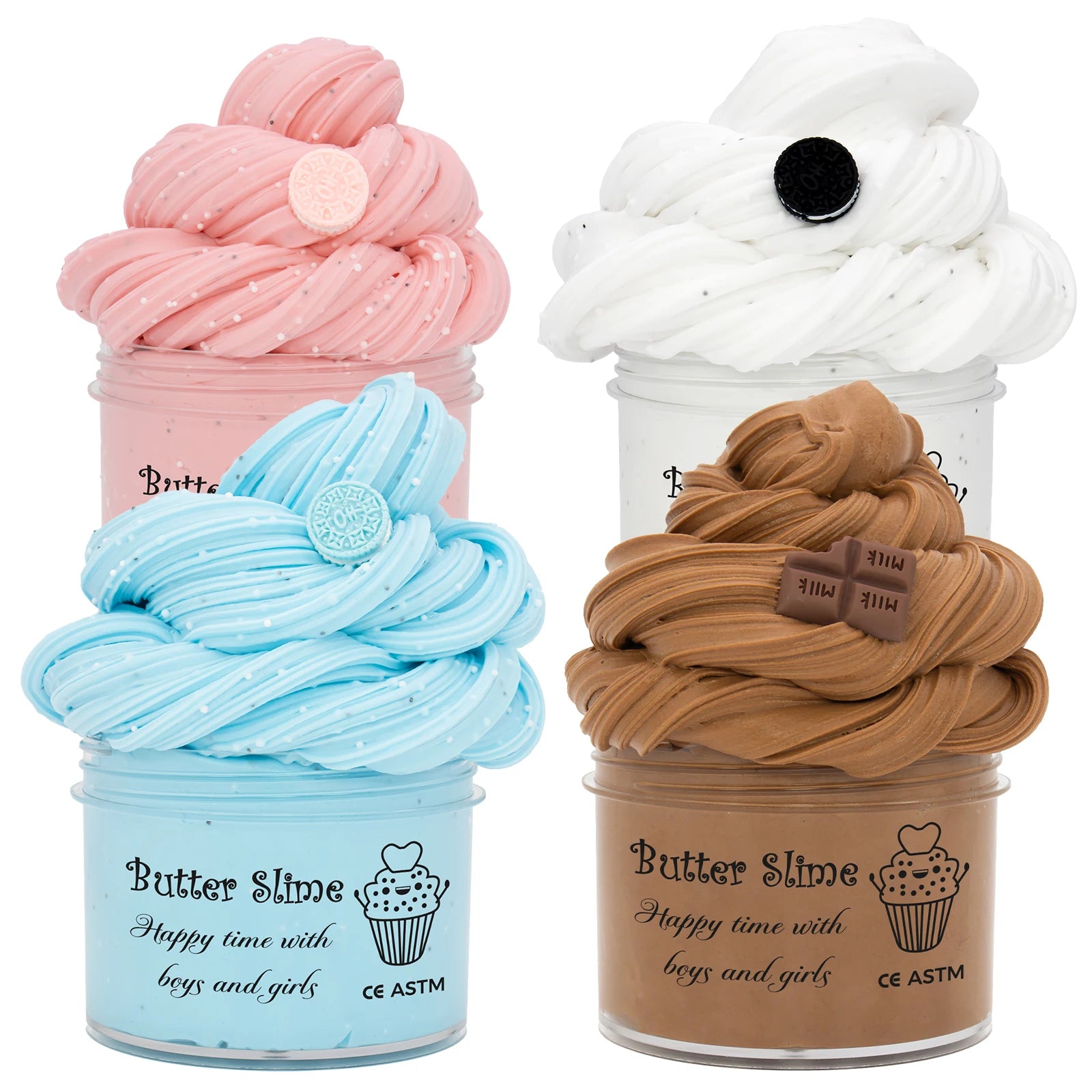 Chocolate Cookies Butter Slime Kit With Scented Slime Soft Fluffy Putty DIY Plasticine Birthday Gift Toys For Party Favors 70ml