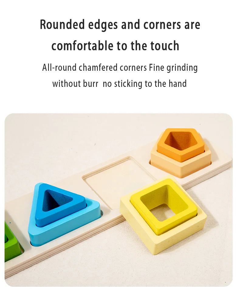 Baby intelligence development blocks, wooden early education matching toys, color, shape cognition, Montessori education