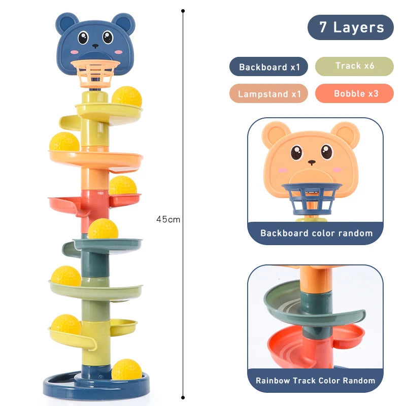 Baby Sensory Toy 0 12 24 36 Months Track Rolling Ball Push Pop Sliding Ball Early Education Toys Games Children