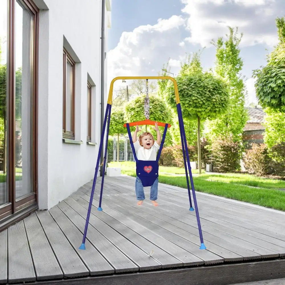 Baby Standing Door Jumper Exerciser Outdoor Baby Swing Bouncing Chair Sliding Adjustment Buckle Kids Jumping Hammock Seat