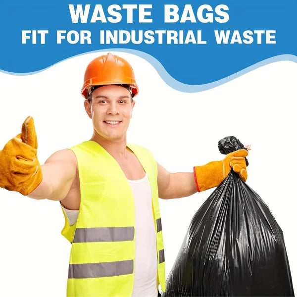 50 gallon black garbage bag, suitable for disposable garbage bags Plastic bags for cleaning 50PCS 39.4in * 47.2in,1.9MIL thick