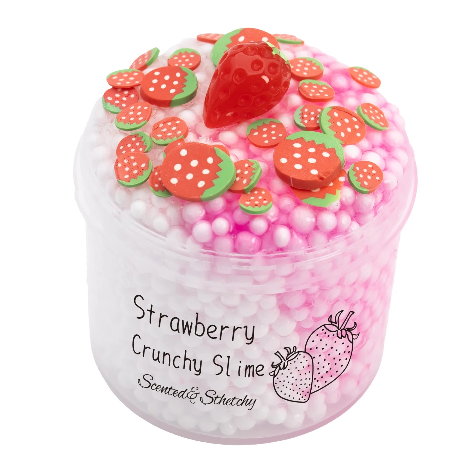 Pack Strawberry Cloud Crunchy Fluffy Slime kit Foam Ball Fruit Sprinkles Slime for Girl and Boys Birthday Gifts Party Favor 70ml