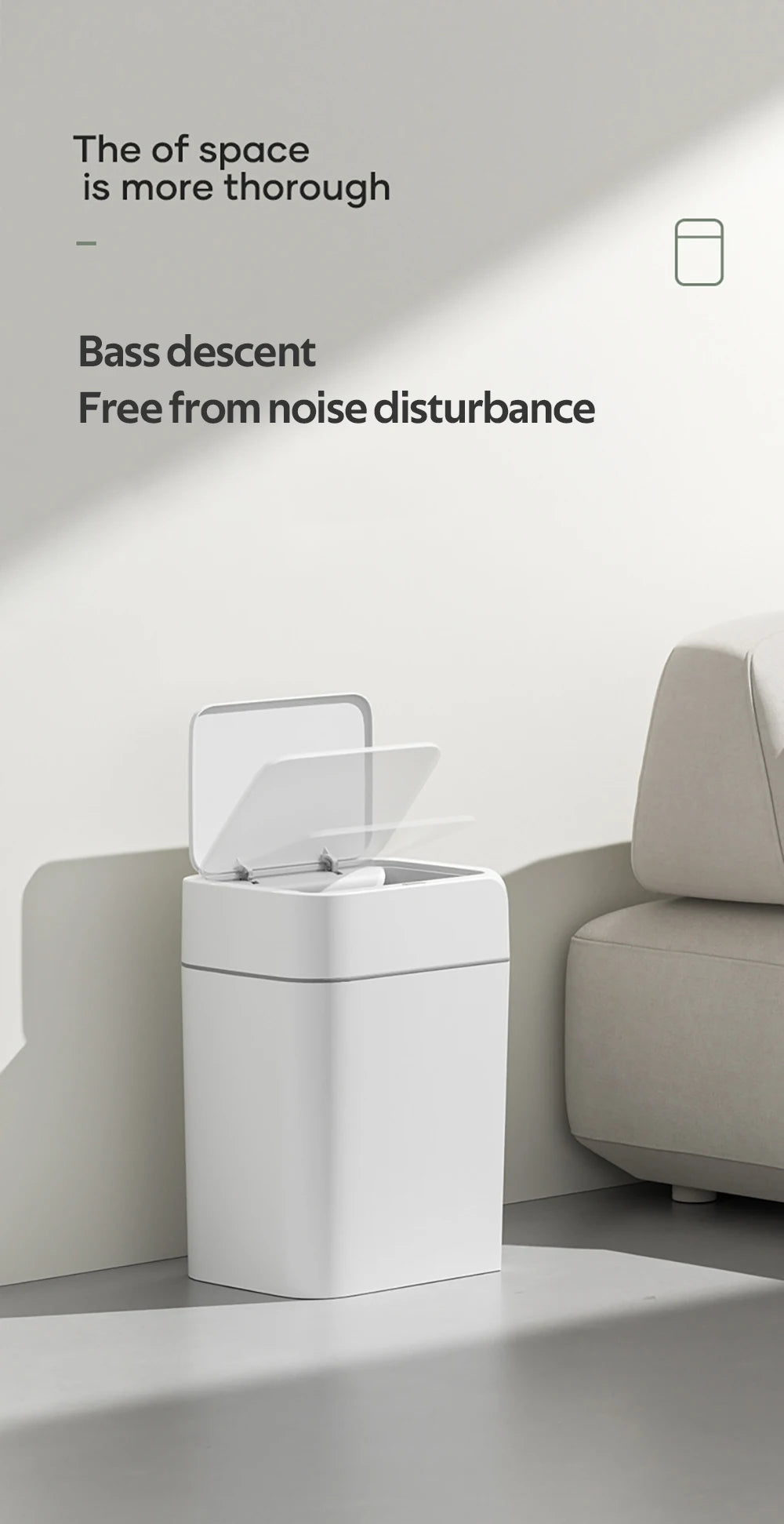 Automatic Trash Bin Smart Sensor Trash Bathroom Anti odor For Toilet White Electric Wastebasket 12/16L