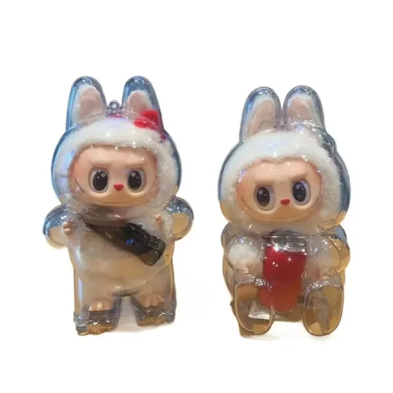 For LABUBU transparent protective case doll dust case protective cover baby clothes wear