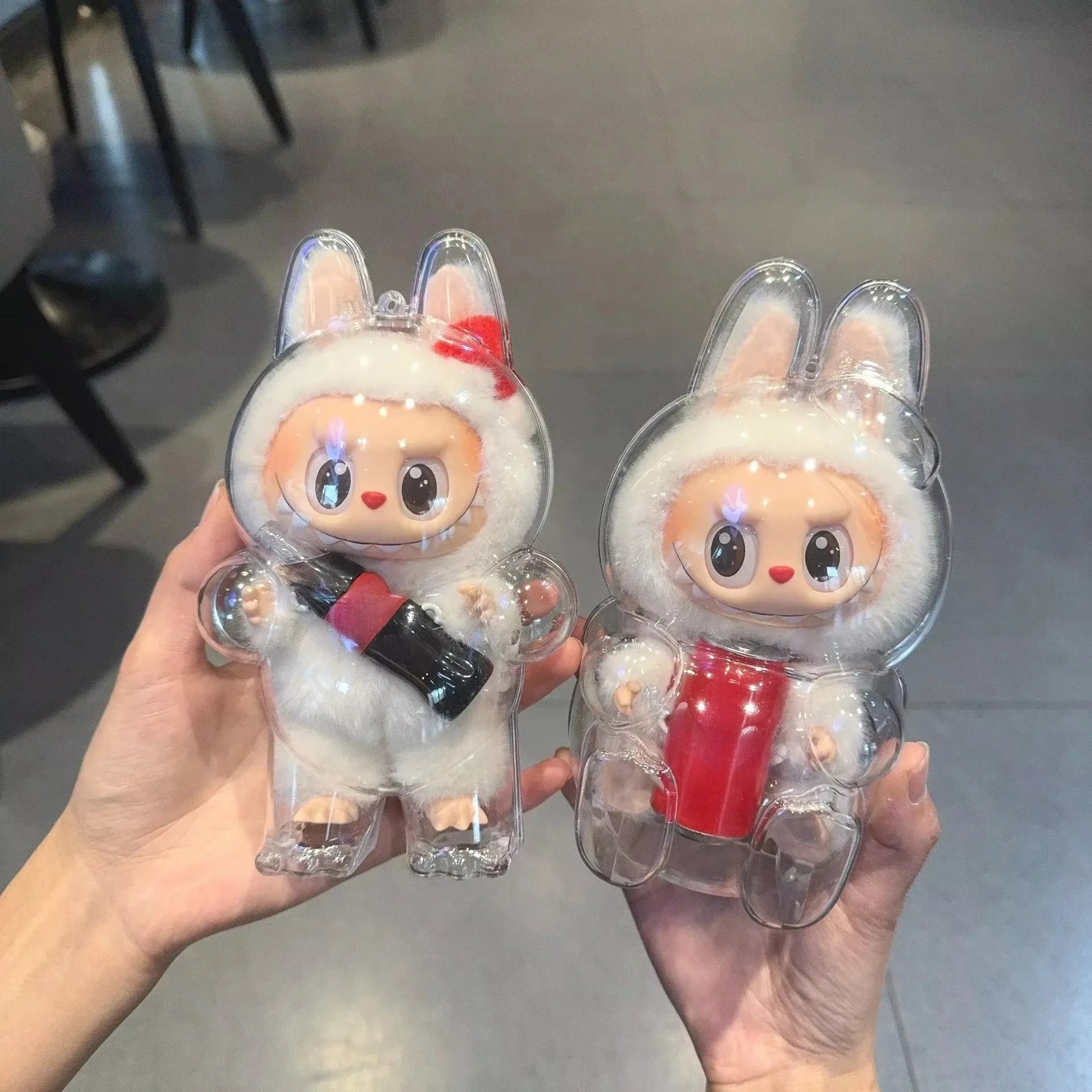 For LABUBU transparent protective case doll dust case protective cover baby clothes wear