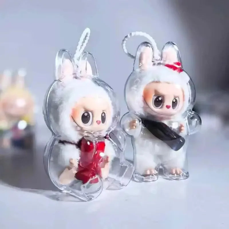 For LABUBU transparent protective case doll dust case protective cover baby clothes wear