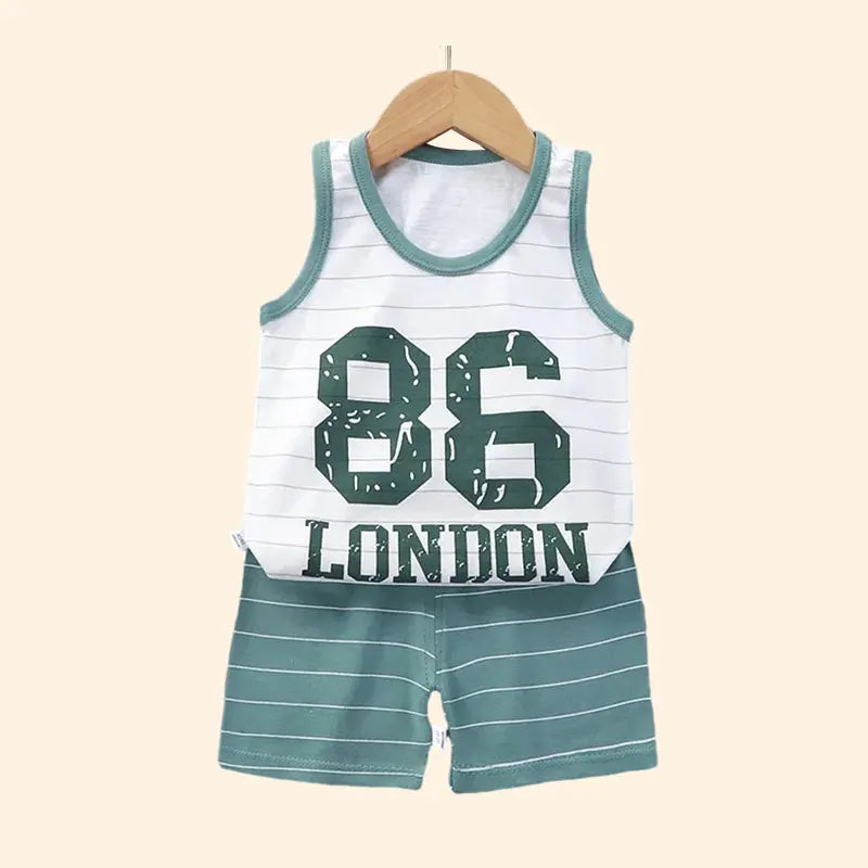 Kids Clothes Boys Girls Vest Suit Children's Clothing baby Cotton T-Shirts Shorts Tank Top Sleeveless