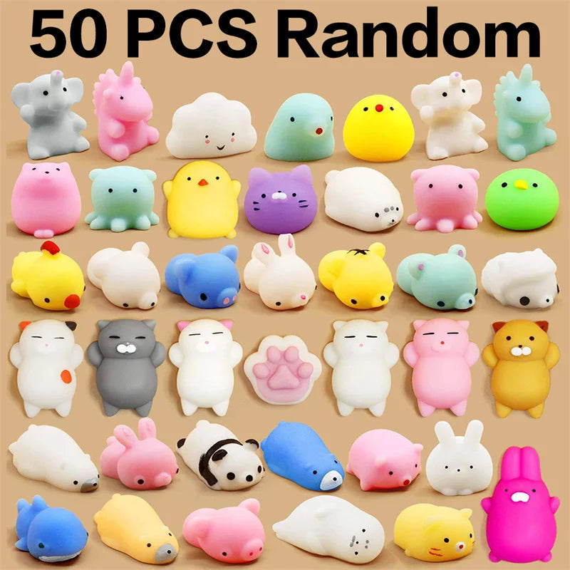 Mochi Squishies Kawaii Anima Squishy Toys For Kids Antistress Ball Squeeze Party Favors Stress Relief Toys 50-5PCS