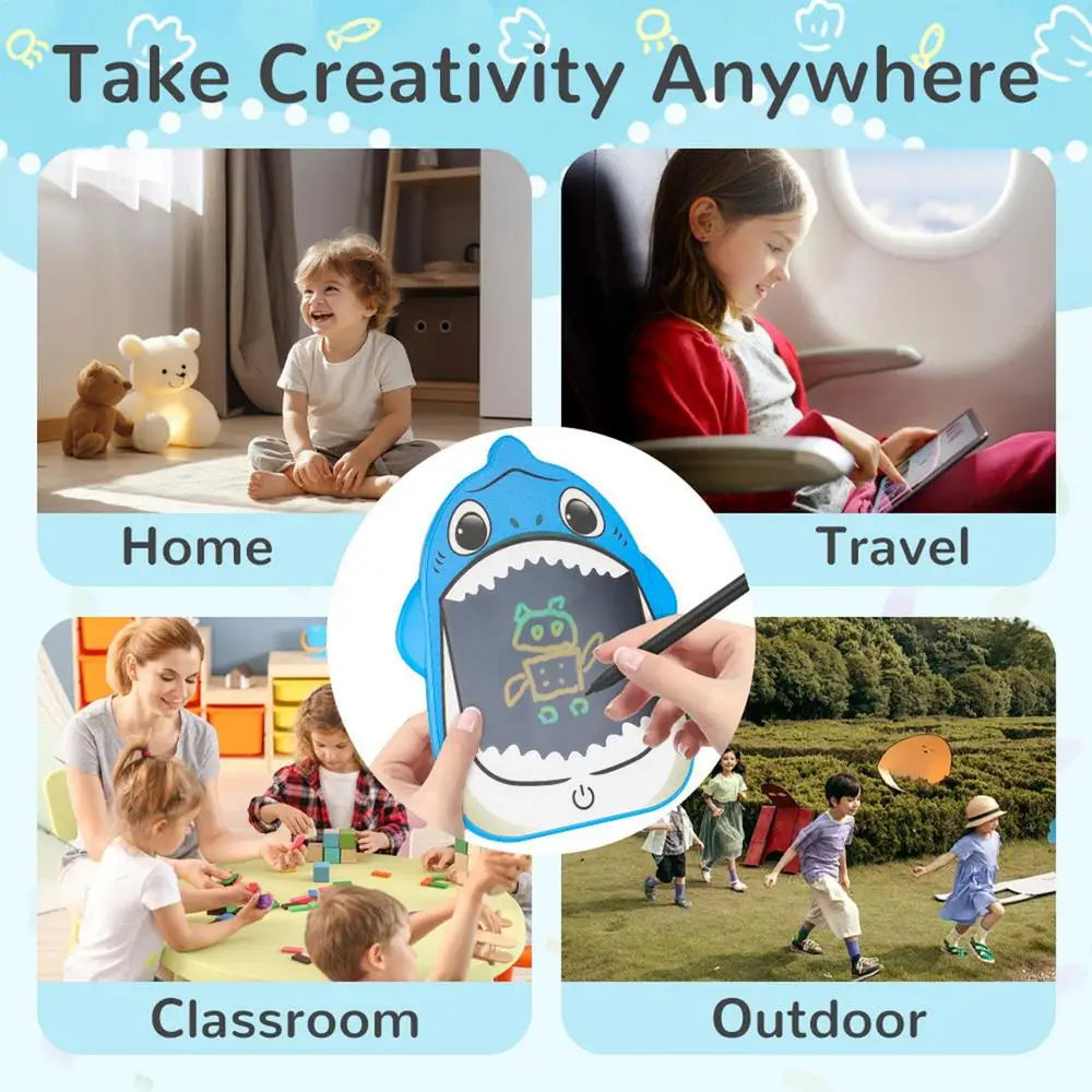 Shark LCD Electronic Drawing Toy Educational Writing Tablet Kids Drawing Tablet Drawing Pad Doodle Board For Toddler